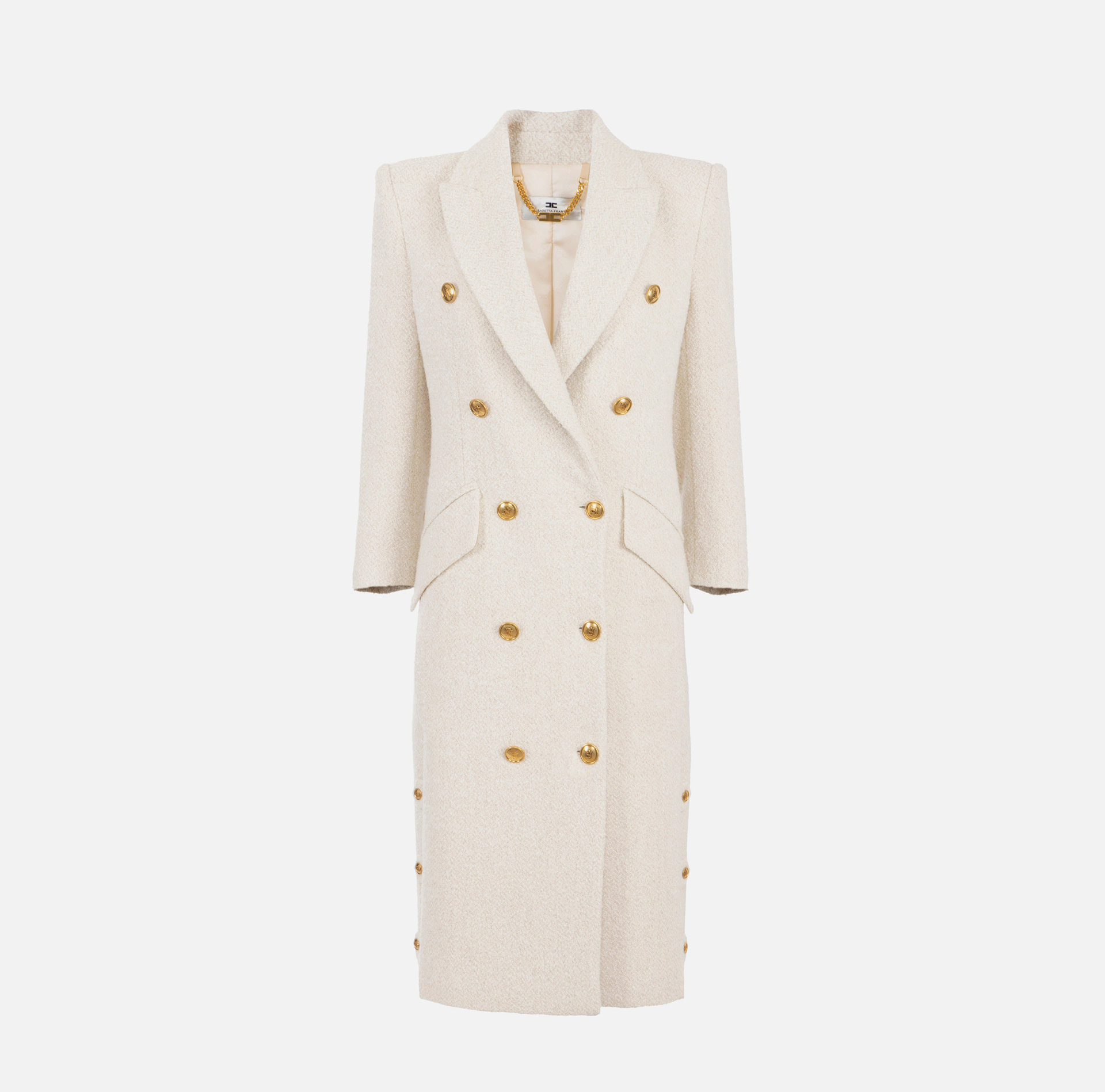 Manteau en drap de laine bouclé