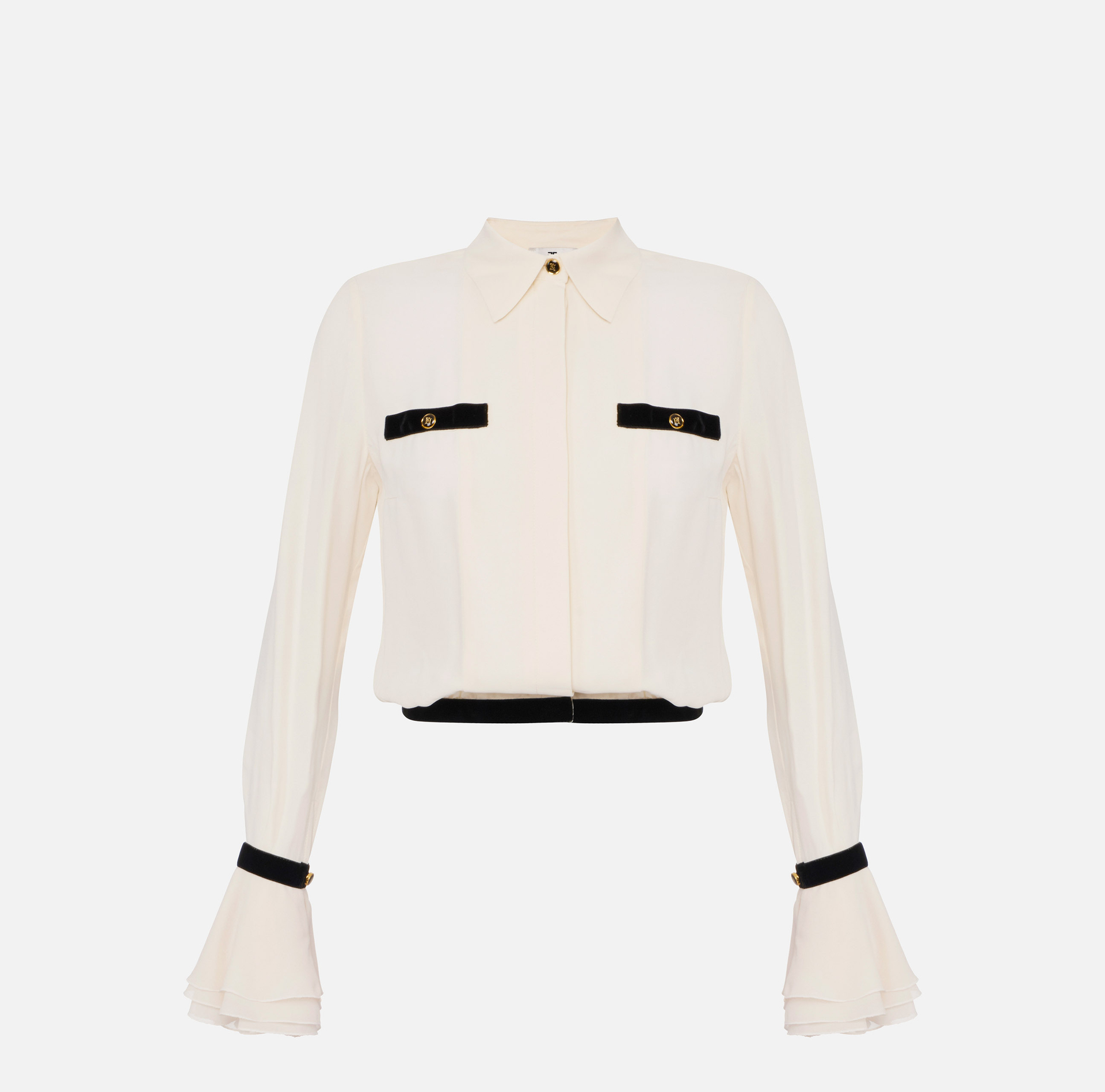 Chemise en georgette avec boutons bijoux