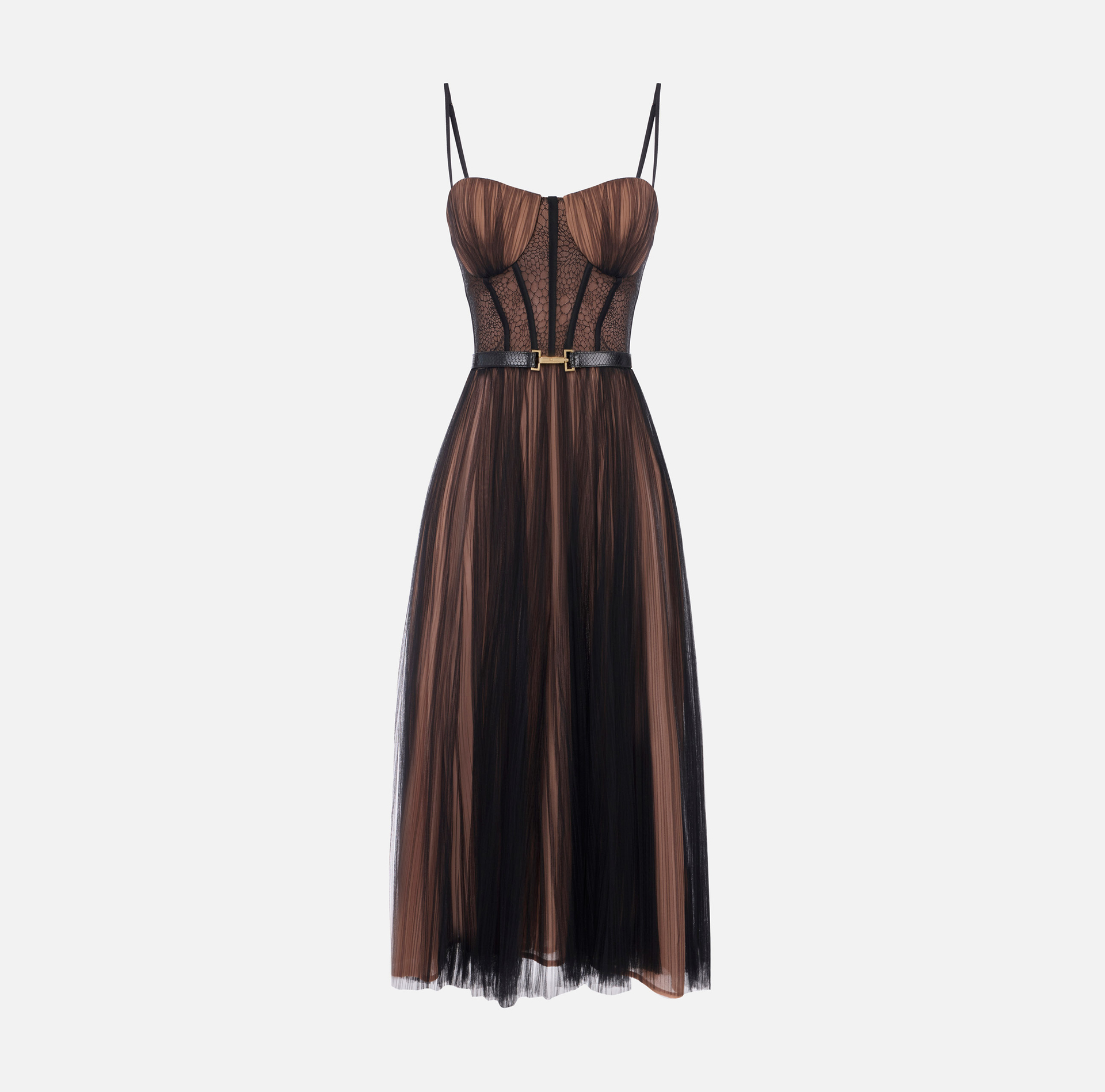 Robe bustier en tulle avec ceinture