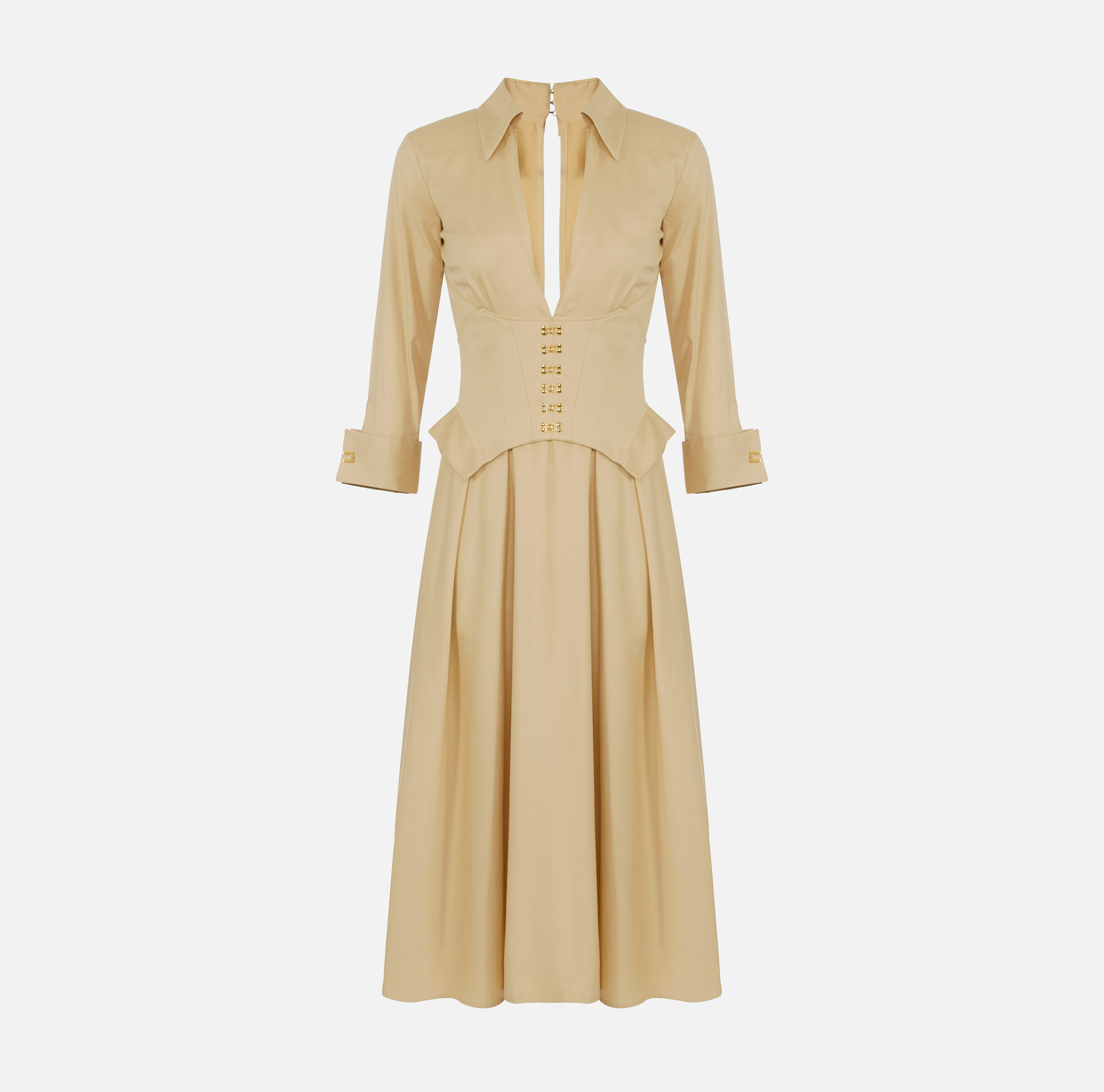 Robe en coton stretch avec agrafes bijoux