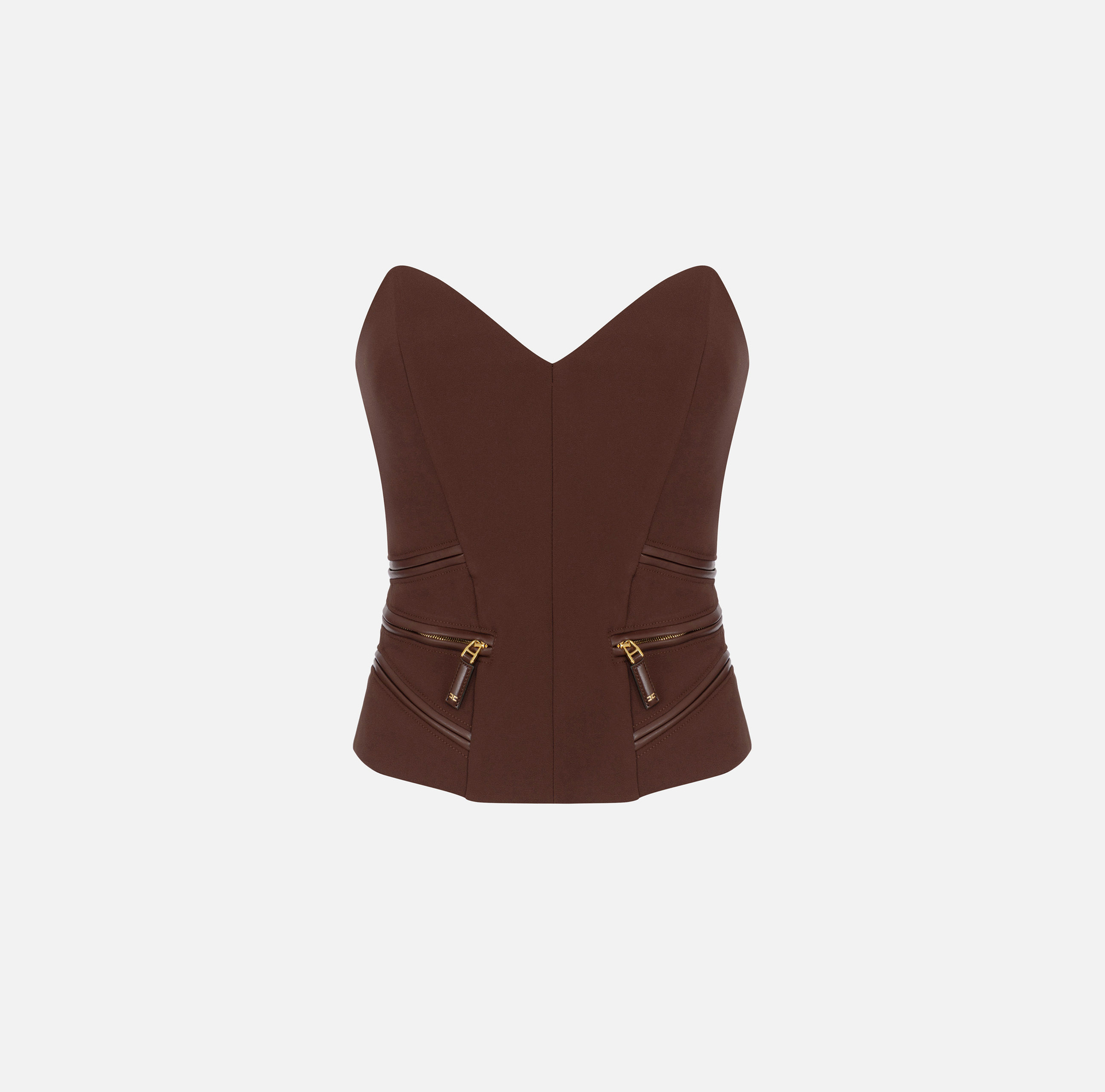 Top en crêpe avec détails zip