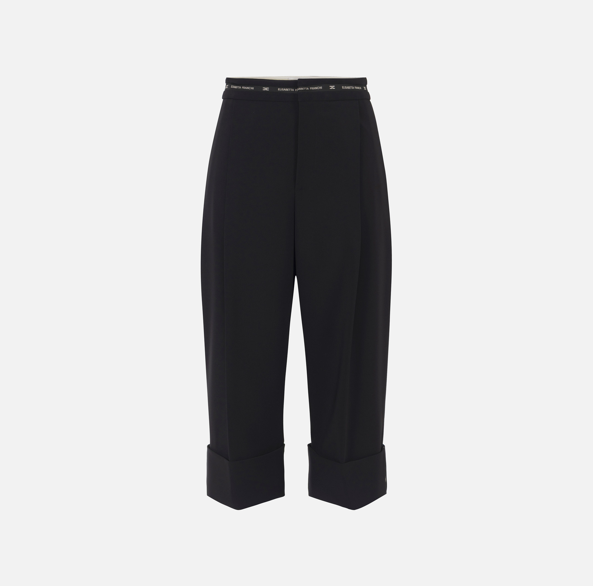 Bermuda en crêpe léger avec ruban à logo