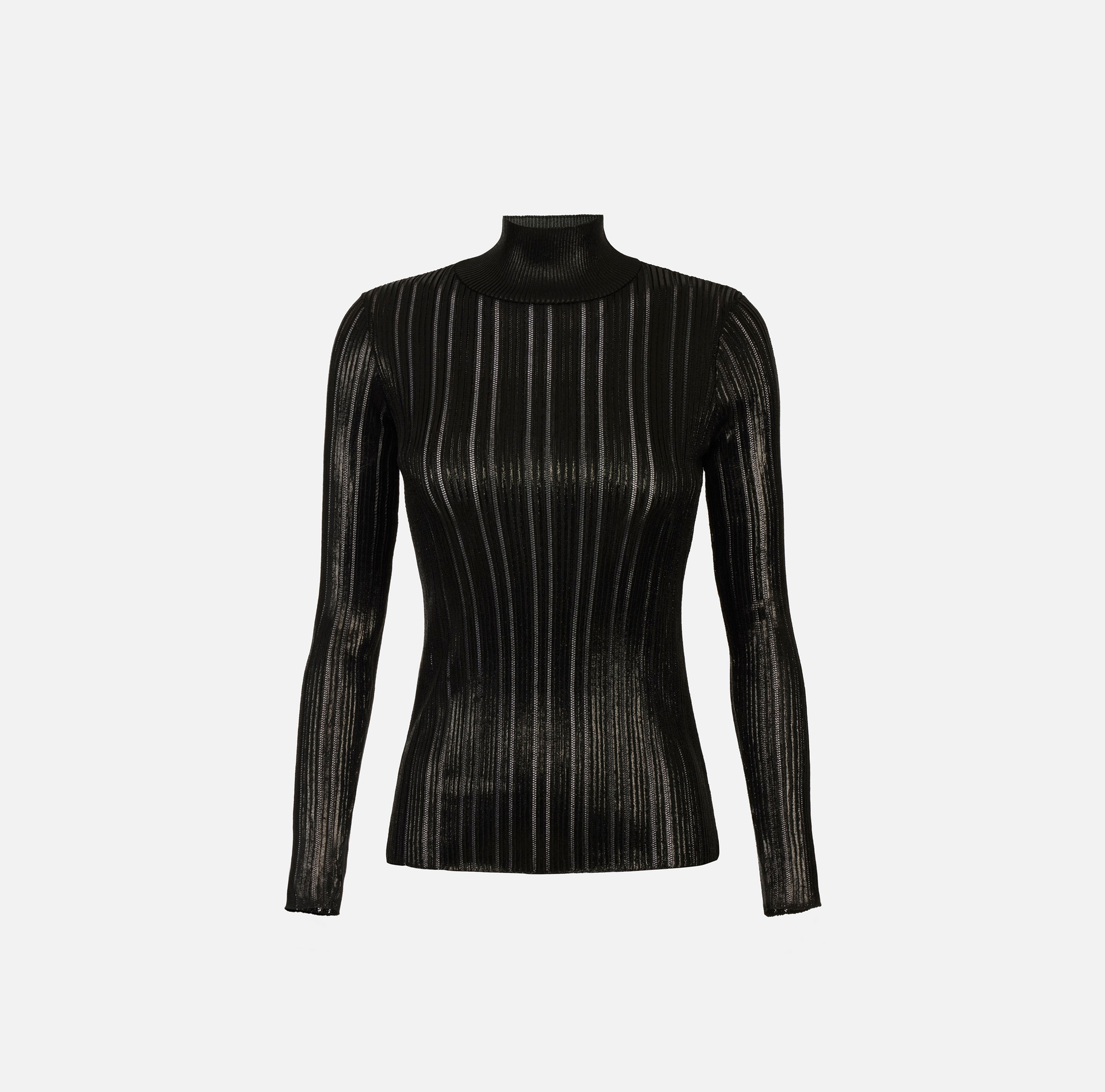 Pull laminé côtelé