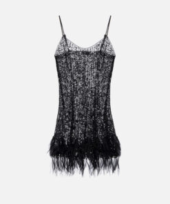 Mini-robe avec sequins et franges