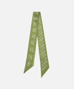 Foulard fin en twill de soie imprimé logo