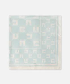 Foulard de taille moyenne en twill de soie imprimé logo double C