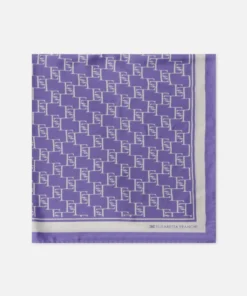 Foulard de grande taille en twill de soie imprimé logo