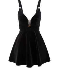 MINI-ROBE EN VELOURS AVEC BONNETS