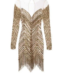 MINI-ROBE EN TULLE AVEC SEQUINS BRODÉS