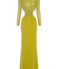 ROBE RED CARPET EN SEQUINS ET VELOURS