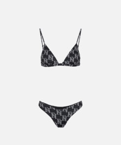 Maillot de bain deux pièces en lycra imprimé logo