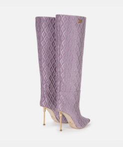 BOTTES À TALONS HAUTS AVEC AJOUT DE CUIR