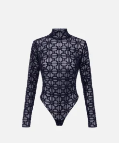 Body en tulle imprimé floqué