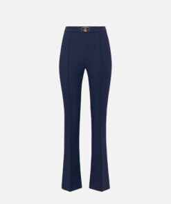 Pantalon palazzo en crêpe stretch avec mors