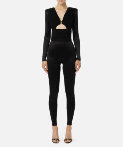 Combinaison en lycra brillant avec inserts plissés