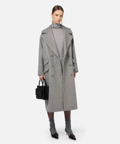 Manteau over à double boutonnage en coton avec emblème