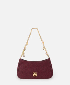 Sac hobo en tissu avec bandoulière breloques