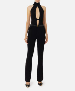 Combinaison en viscose brillante avec ceinture