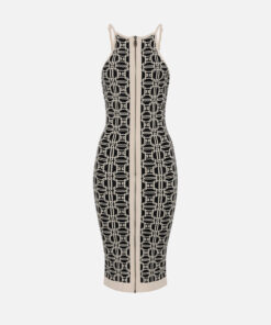 Robe midi logo jacquard